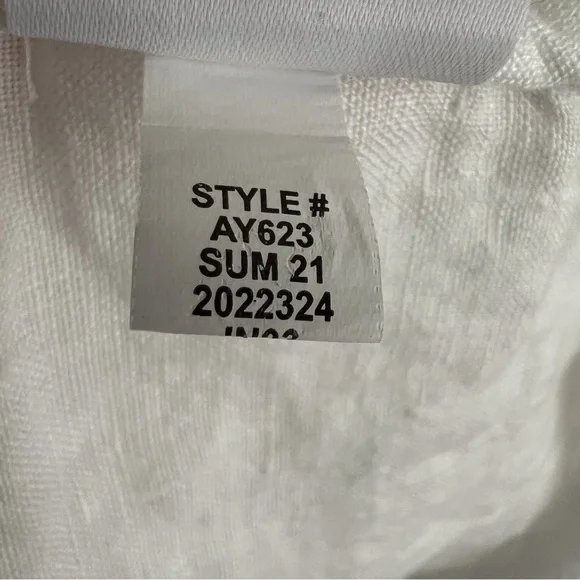 J Crew Baird McNutt White Dress Roll Sleeve Coastal Preppy Irish Linen Large - Picture 5 of 9